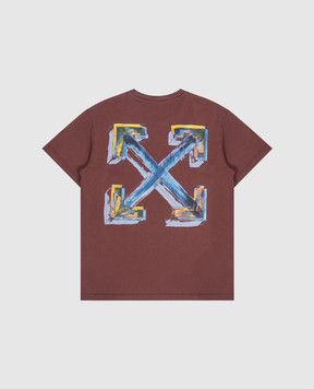 Off-White Children's burgundy Art Quote T-shirt 44BAA002F26J00B