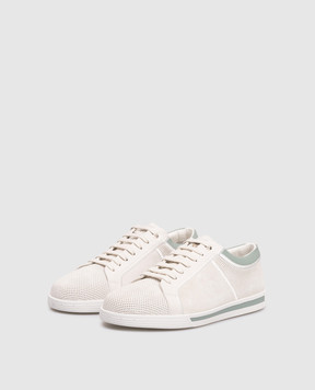 Stefano Ricci Grey suede sneakers with perforations UV33G6663SDPWY