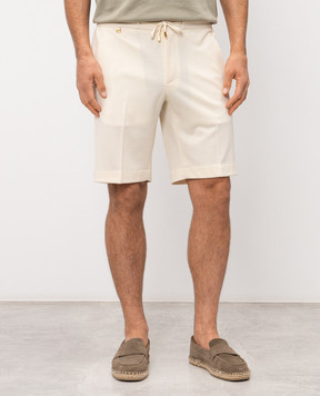Stefano Ricci Ivory wool and silk shorts M1T6100332CM10HA