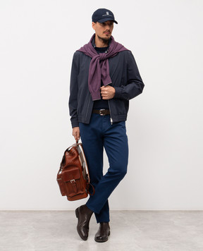 Brunello Cucinelli Blue linen t-shirt M2L00340