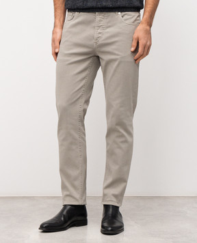 Brunello Cucinelli Khaki jeans with patch M277PD3210