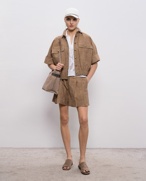 Brunello Cucinelli Brown patterned shorts MQ988P9149