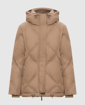 Be Florence Beige down jacket with geometric quilting BE2610