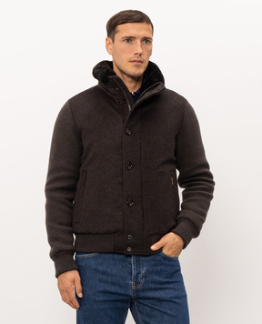 MooRER LEVION dark brown wool and cashmere down jacket LEVIONLE