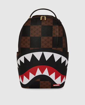Sprayground Children's brown backpack THAT BIG CHECK SHARK 910B6263NSZ
