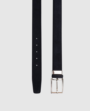 Canali Blue suede belt with logo KB0047750C
