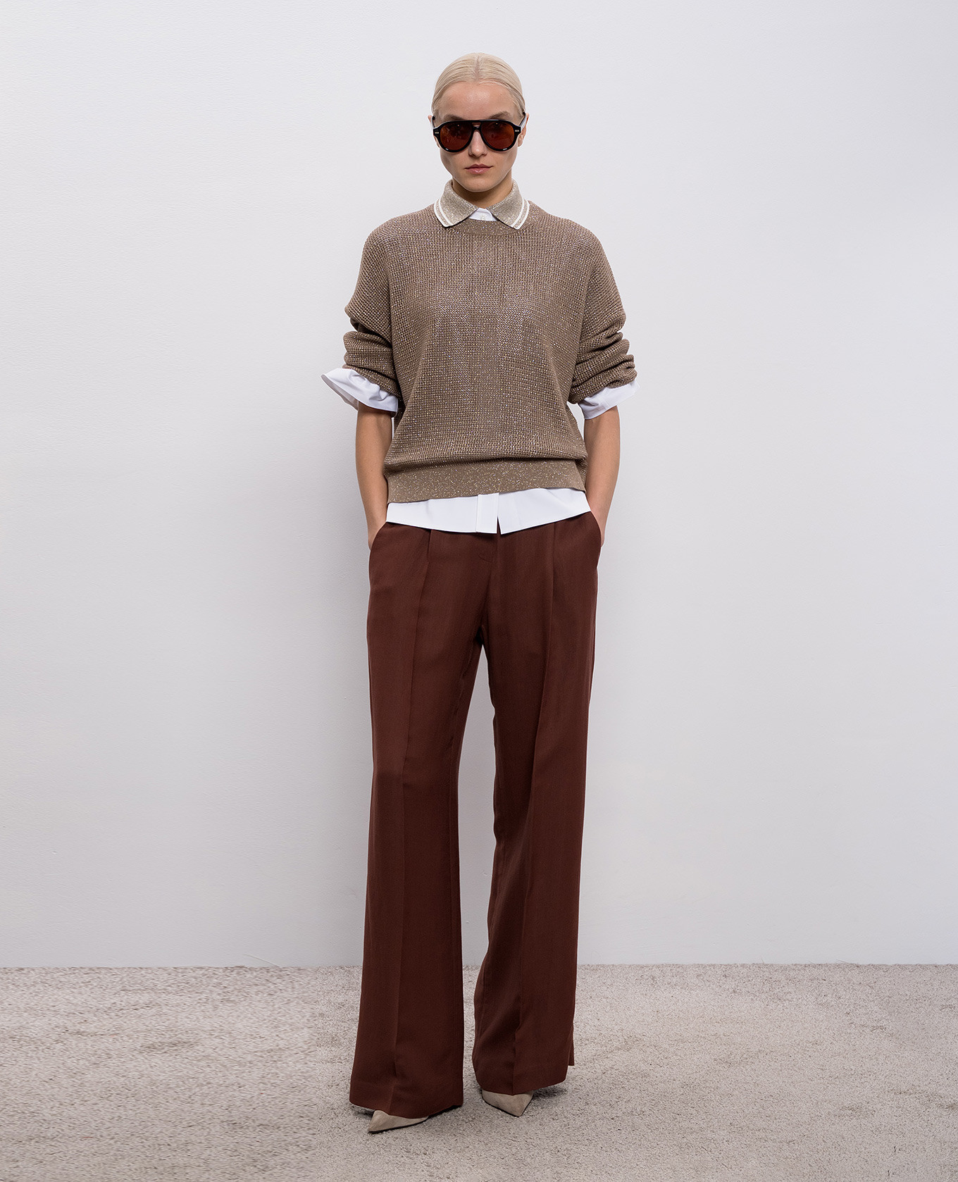 Brown jumper with lurex Brunello Cucinelli 2