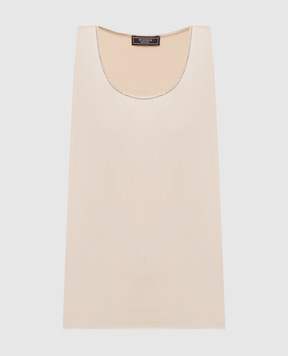 Peserico Beige top with monil chain E0844106638