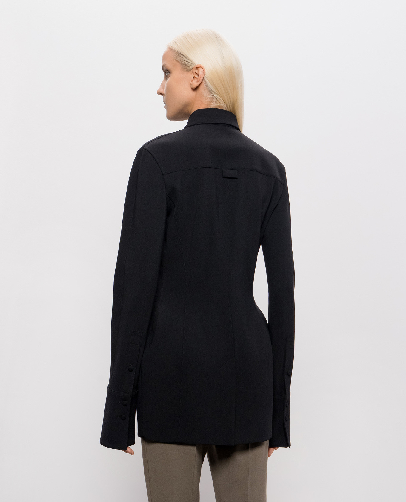 Black shirt jacket with wool Thierry Mugler 3