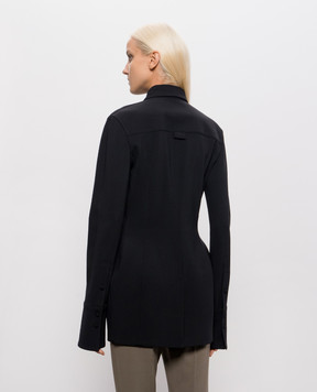 Thierry Mugler Black shirt jacket with wool 26F1VE04831035