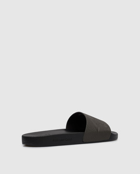 Stefano Ricci Brown leather sliders UG31G760VD