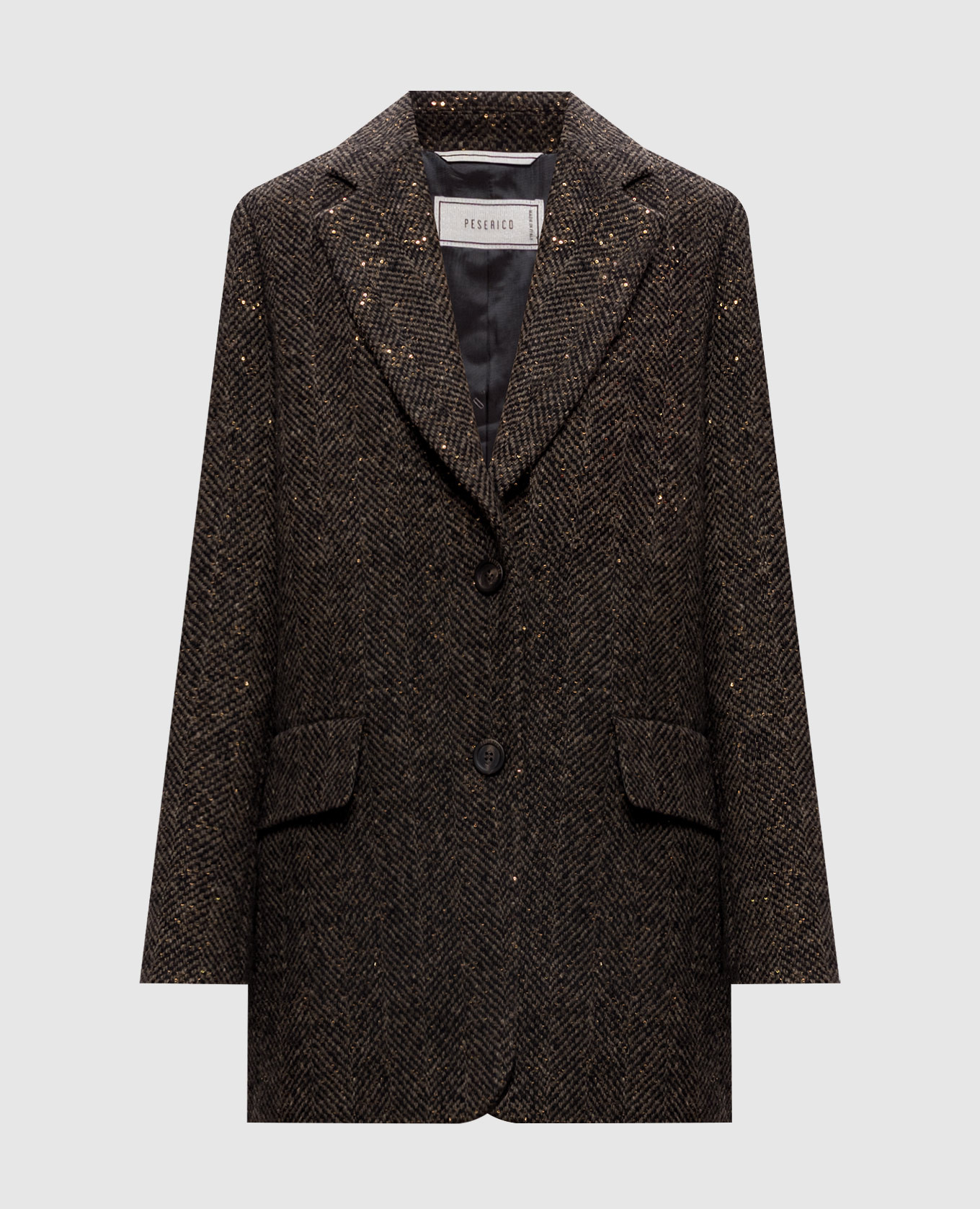 Brown patterned wool jacket