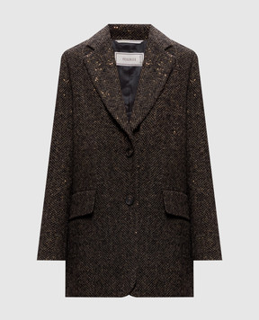 Peserico Brown patterned wool jacket S21474Z08397