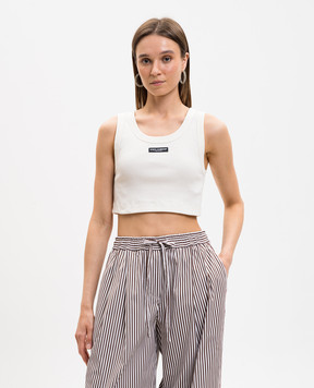 Dolce&Gabbana Ivory ribbed top F8W40TFU7AV
