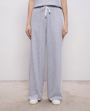 Peserico Grey melange striped sweatpants P04241J005667