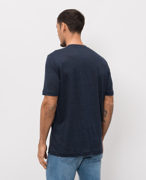 Stefano Ricci Blue linen T-shirt K919071G10T26205