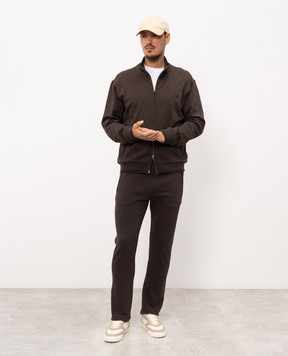 Castangia dal 1850 Brown pants with embroidered emblem DMSDM192