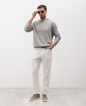 Brett Johnson Gray hoodie with linen SS26K45LPOLLGR