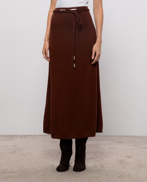 Max Mara OGGI brown cashmere midi skirt MXMOGGI