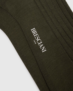 Bresciani Khaki ribbed socks MC034UN0004XX