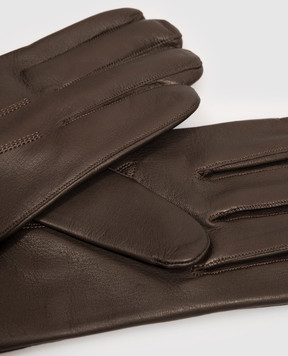 Orciani Dark brown leather gloves GU0108NFK