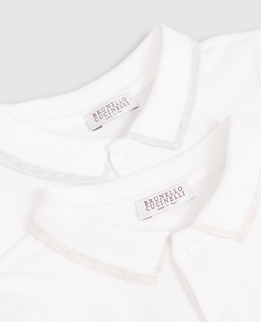Brunello Cucinelli Children's white set of two bodysuits with logo print BB051TU12R