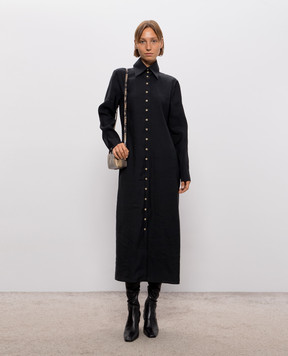 Khaite Ivanna black silk shirt dress 5643385