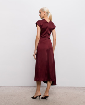 Victoria Beckham Aria burgundy midi dress 1226WDR007292D