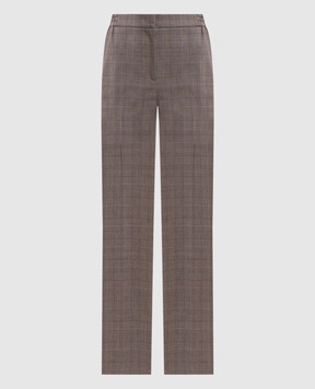 Twinset Beige checked wool pants 262TP2804