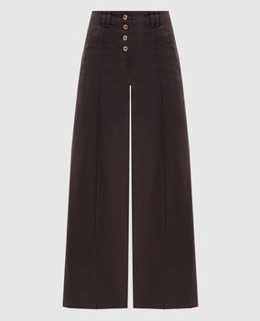 Twinset Brown pants with a patch 262LI2EMM