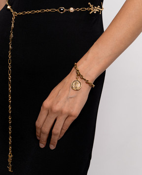 Saint Laurent CASSANDRE gold chain bracelet with medallion A00361Y1500