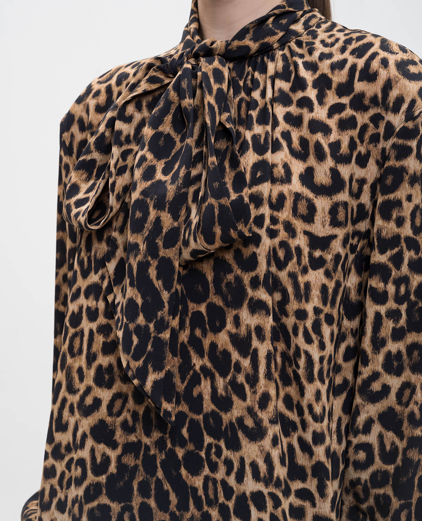 Animal print silk mini dress Saint Laurent 5