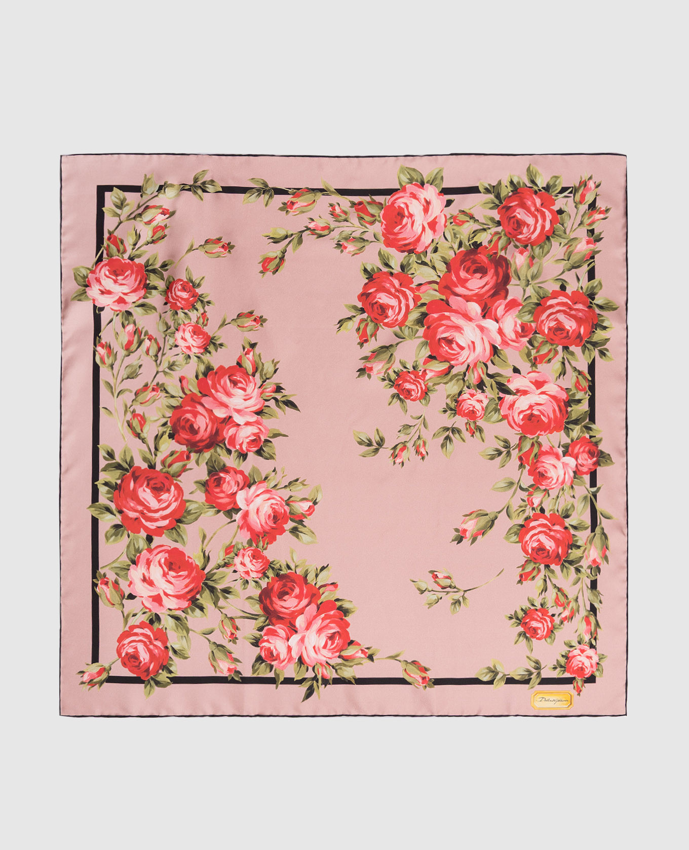 

Pink silk scarf with floral print Dolce&Gabbana
