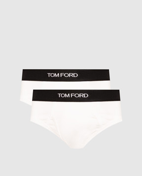 Tom Ford Set of white briefs with contrasting logo T4XC11040