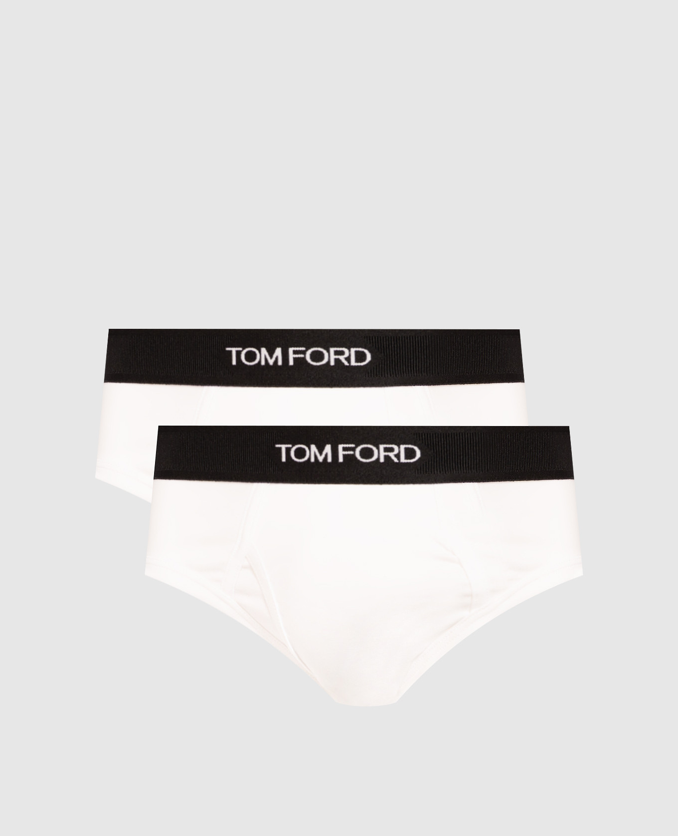 Set of white briefs with contrasting logo