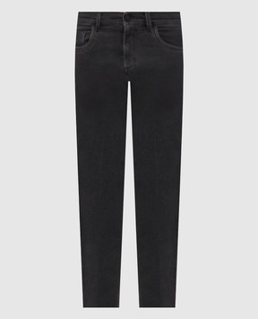 Scissor Scriptor Grey Tailor Slim Fit Jeans with Logo Patch COSTANTINOT360566