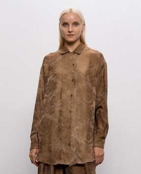 UMA WANG Brown patterned blouse UP1002