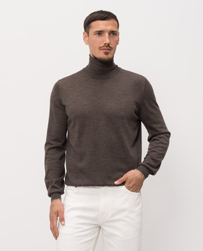 Brunello Cucinelli Brown wool and cashmere golf M2400103