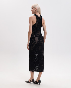 Givenchy Black openwork dress with logo embroidery BW230F4ZUX