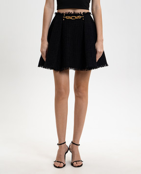Balmain Black tweed mini skirt GF1LBB34XL81