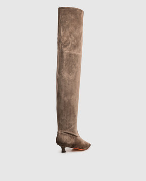 Santoni Brown suede over-the-knee boots WSTI72408HI2SAEA