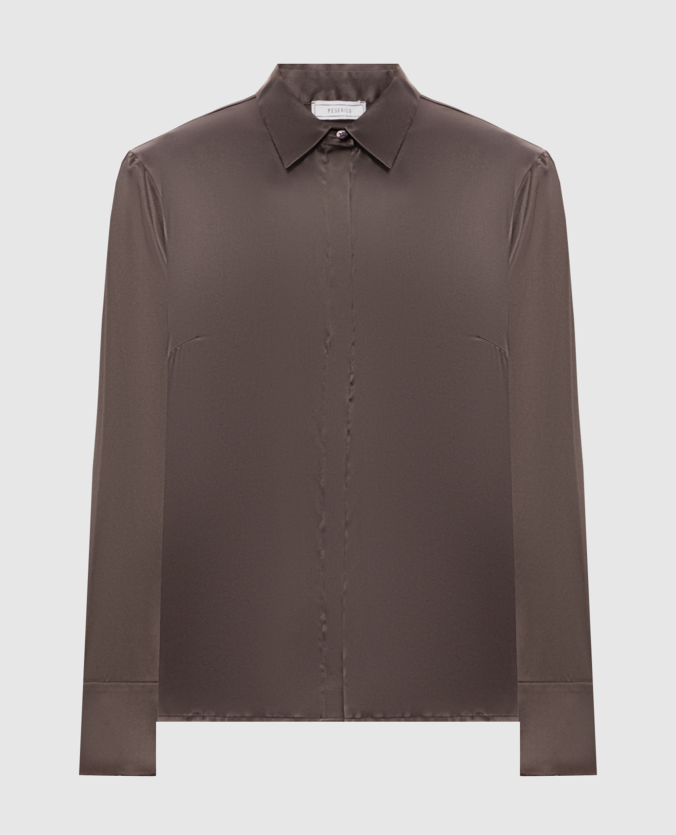 Dark brown silk blouse