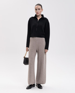 Allude Black cropped wool and cashmere cardigan 26517611