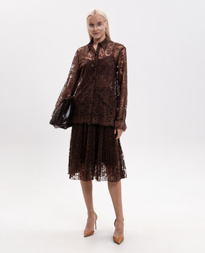 Ermanno Scervino Brown blouse with embroidery D492K393CSAPEYF