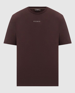 Peserico Burgundy t-shirt with a contrasting logo print R55557J0Q300089