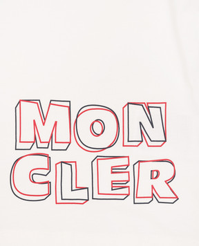 Moncler ENFANT Children's white T-shirt with logo print L19548C0000689AFV1214