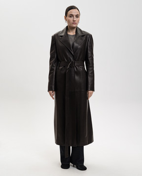 The Row Brown leather coat with a smell Raisa 10509L644
