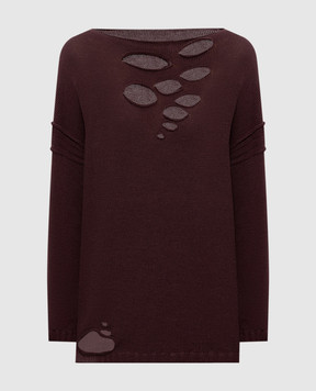 Masnada Burgundy merino wool sweater 79A02