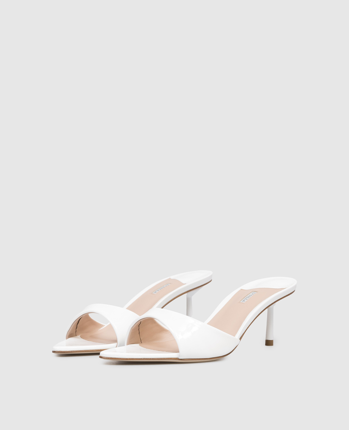

BELLA white patent mules Le Silla