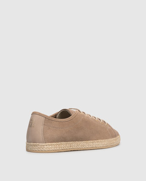 Brunello Cucinelli Brown suede sneakers with emblem MZULNGI650